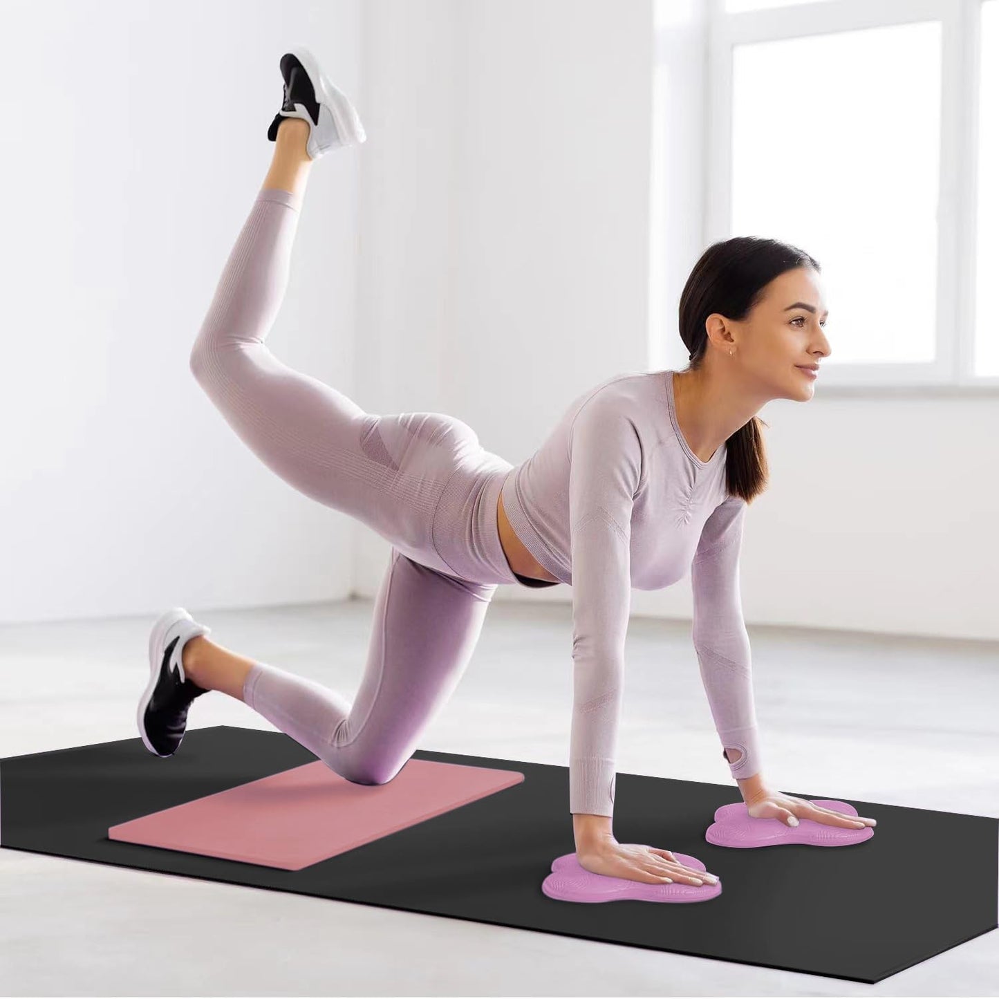 Yoga Knee Support Pad for Women Pilates Kneeling Cushion | Elbows Wrist Hands Head Foam Extra Thick Men Exercise Knees Pads Set of 6 Pieces