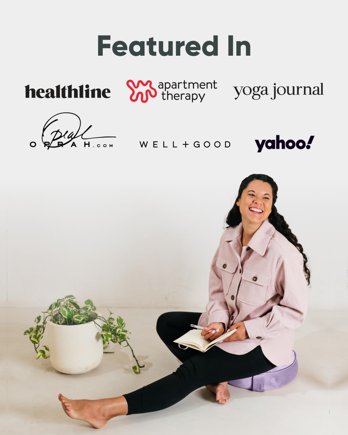 Mindful Modern Velvet Meditation Cushion | Luxe Zafu Yoga Floor Pillow Seat | Posture Support | Buckwheat Hull Filled | Large Round Cushion with Removable Washable Cover + Carry Handle