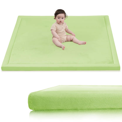 Baby Play Mat for Floor,1.3" Thick Memory Foam Tummy Time Mat,Soft Coral Velvet Nursery Rug,Large Non Slip for Crawling,Toddlers,Infants,Kids,Yoga & Tatami Style for Living Room(Dark Gray)