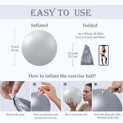 PL-0003 Soft Exercise Ball, Anti-Burst Yoga Ball Chair Supports 2200lbs PL-0003