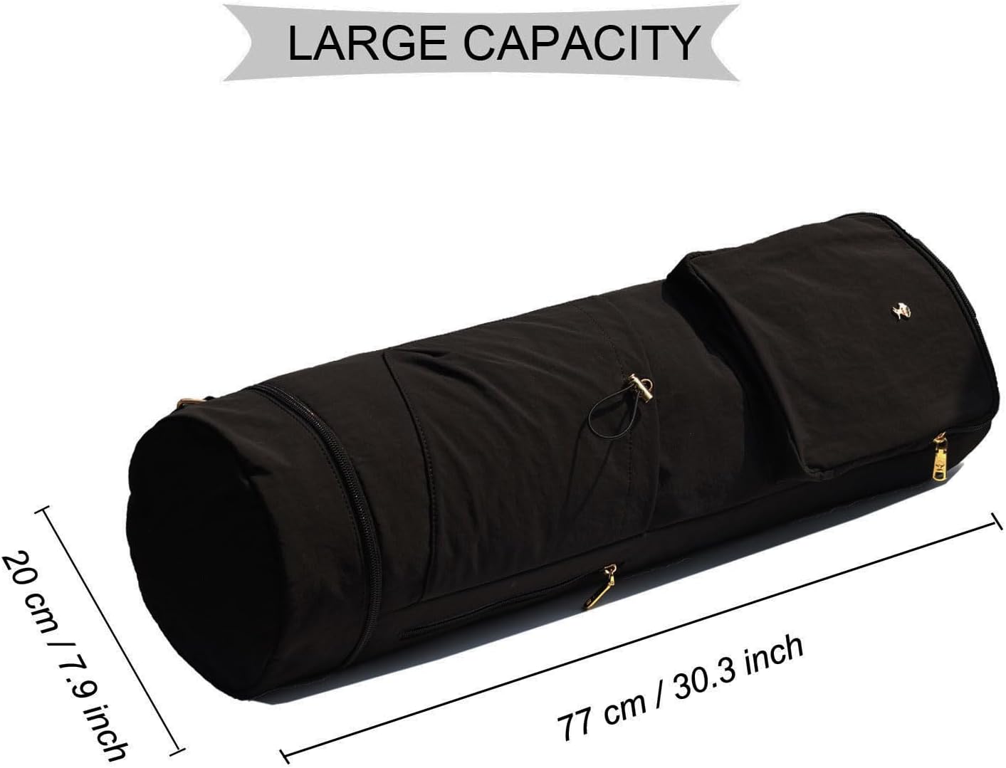 ESVAN Yoga Mat Bag with Multi Pockets Drawstring Yoga Mat Carrier Pilates Exercise Multi-Functional Storage Bag