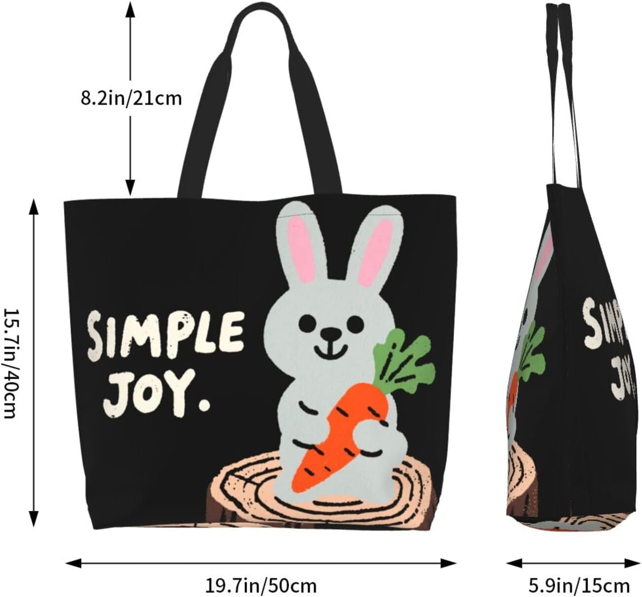 Tote Shoulder Bag Large Durable Reusable Eco-friendly Handbag Lightweight Stylish for Daily Use-19.7x15.7x5.9 Inch - Colors B