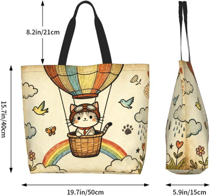 Tote Shoulder Bag Large Durable Reusable Eco-friendly Handbag Lightweight Stylish for Daily Use-19.7x15.7x5.9 Inch - Colors A