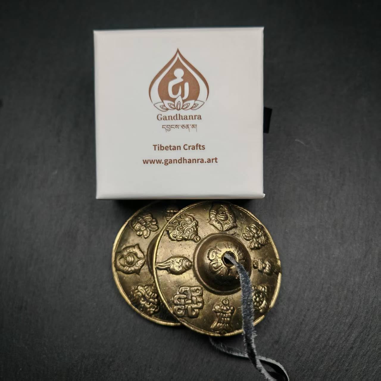 Tibetan Tingsha Bell Set - Tibetan Cymbals - for Sound Healing, Yoga, Meditation, and Mindfulness,Handmade in Nepal,Made of Bronze,Plain Pattern,Black Color，7.7cm/3.0 inch