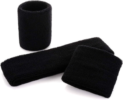 ONUPGO Sweatband Set Sports Headband Wristband Set Sweatbands Terry Cloth Wristband Wrist Sweatband Headbands Moisture Wicking Sweat Absorbing Head Band