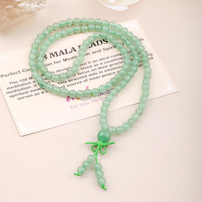 AD Beads 6mm 8mm 108 Prayer Mala Jasper Elastic Bracelet - Handmade Yoga Meditation Healing Power Energy Gifts for Unisex Adult.