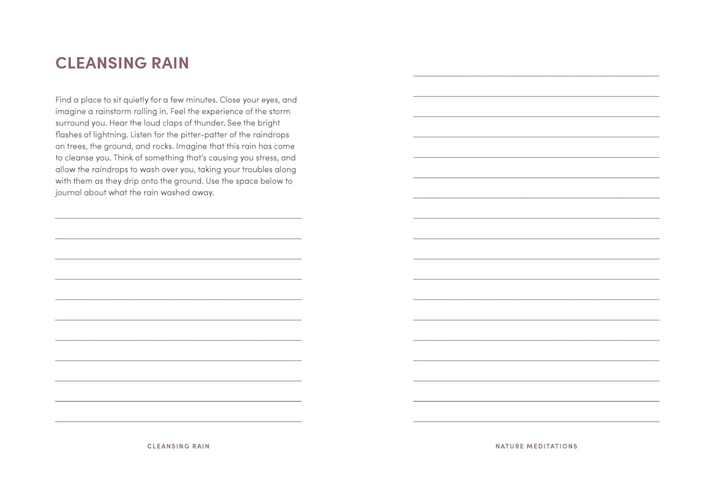 Nature Meditations Journal: Mindful Practices and Restorative Activities Inspired by the Natural World