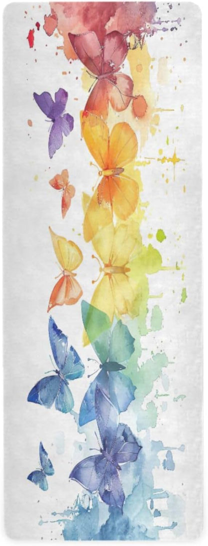 Dragonfly Painting Yoga Mat Non-Slip Fitness Mat for Pilates, Workout & Home Gym, 71x26 Inch Yoga Mats for Enhanced Yoga Practice