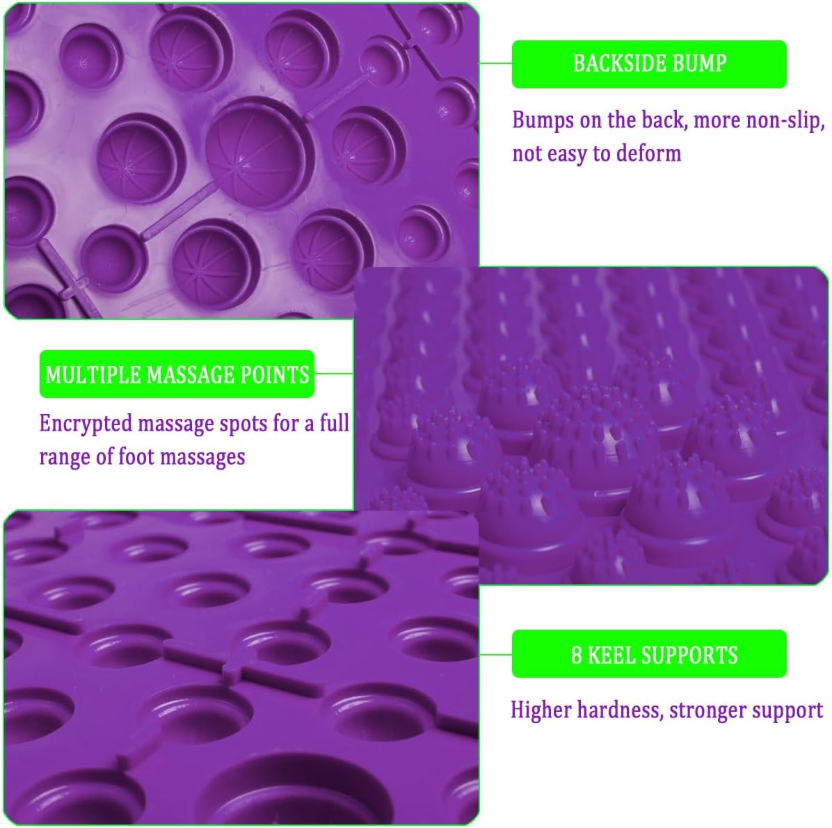 Foot Massage Mat Massage Pad Acupressure Mat Bathroom Mat Yoga Mat Outdoor Game 2 PCS (Blue)