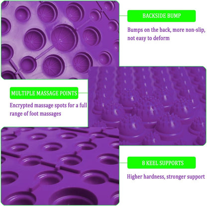Foot Massage Mat Massage Pad Acupressure Mat Bathroom Mat Yoga Mat Outdoor Game 2 PCS (Blue)