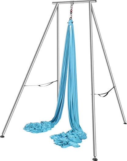 VEVOR Yoga Stand Frame, Max 441-551 lbs Load Swing Stand, Triangular Structure Aerial Rig, Aerial Silk Stands with Yoga Hammock, Standard & Height-Adjustable Version
