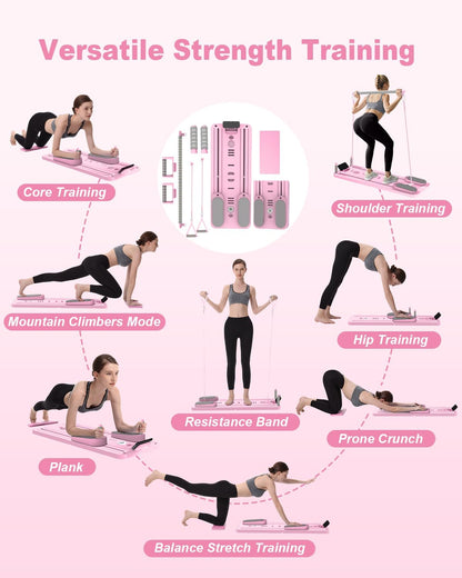 Pilates Board - Multi-Functional Pilates Reformer for Core & Abdominal Training, Top-Tier Pilates Equipment for Women’s Home Fitness