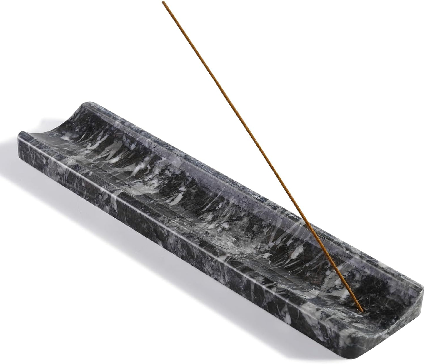 Koville Marble Incense Holder, Incense Holder for Sticks, Incense Sticks Holder Ash Catcher for Meditation Yoga SPA, Natural Stone Incense Burner, Home Table Decor (Green)