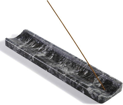 Koville Marble Incense Holder, Incense Holder for Sticks, Incense Sticks Holder Ash Catcher for Meditation Yoga SPA, Natural Stone Incense Burner, Home Table Decor (Green)