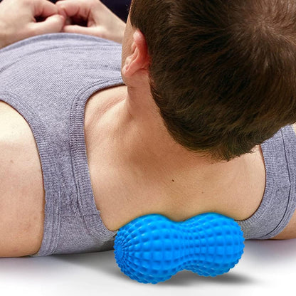 SELEWARE Peanut Massage Ball, Peanut Double Lacrosse Massage Roller Ball for Back Neck Shoulder Spine Legs Hips, Deep Tissue Peanut Roller Ball Trigger Point Muscle Massage Ball, Black