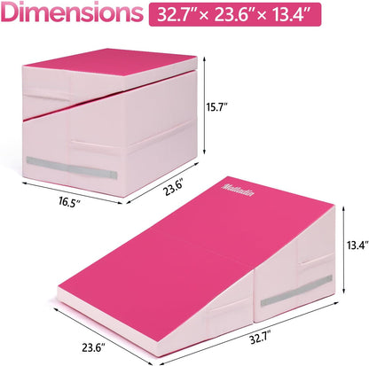Matladin Incline Gymnastics Wedge Mat, Folding Gymnastics Mat for Kids Girls Home Training Exercise