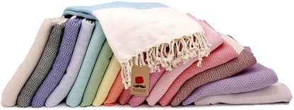 Bazaar Anatolia Turkish Beach Towel – 100% Cotton, Quick Dry, Lightweight and Sand Free – Perfect for Bathroom, Travel, Yoga, Camping, Oversized 71x39 inches - Diamond Black - Colors A