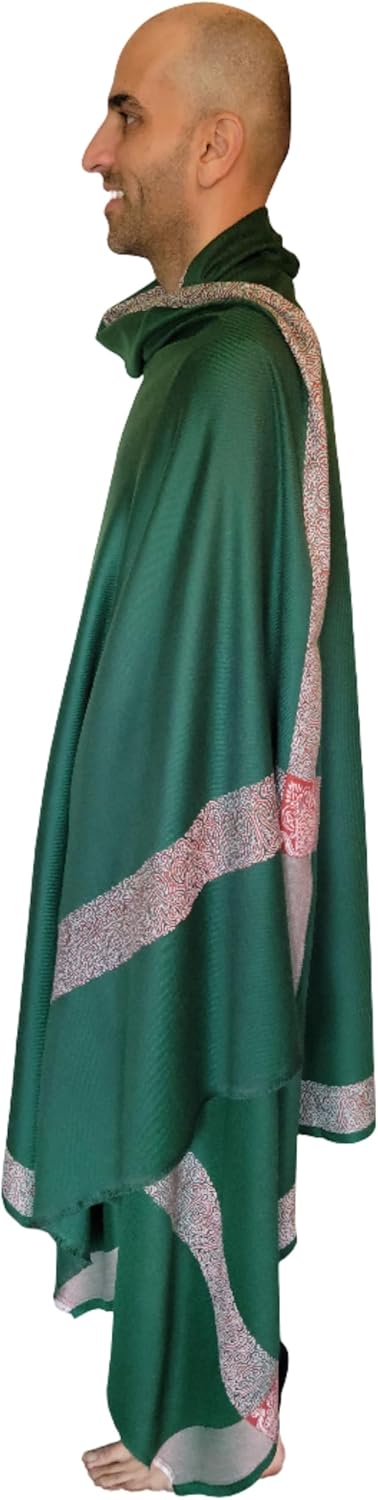 Soft Premium Wool Blend Meditation Shawl - Large Unisex Prayer Wrap, Oversize Scarf & Versatile Blanket