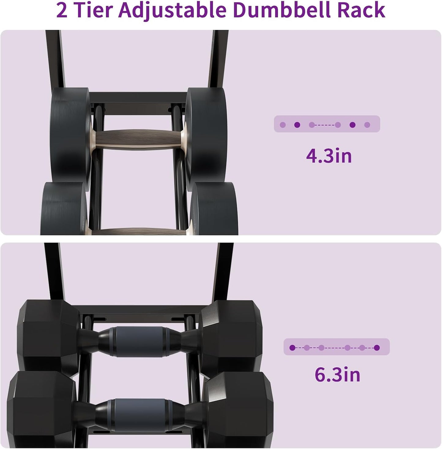 HavenlyYouth Dumbbell Rack, Gym Storage Rack, Weight Rack for Home Gym, Dumbbells, Kettlebells, Yoga Mats & More Space-Saving Home Gym Organizer