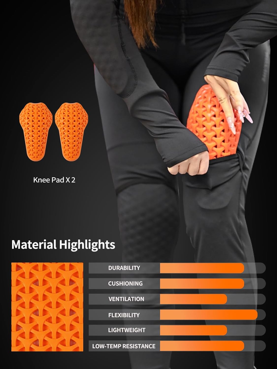 WOSAWE Women's Motorcycle Yoga Leggings with Removable Knee Pads Butt Lifting Cargo Pants