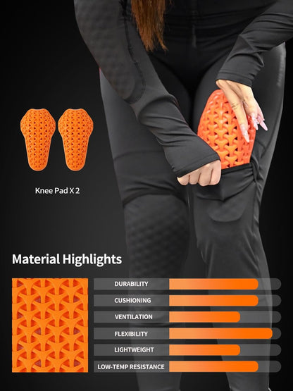 WOSAWE Women's Motorcycle Yoga Leggings with Removable Knee Pads Butt Lifting Cargo Pants