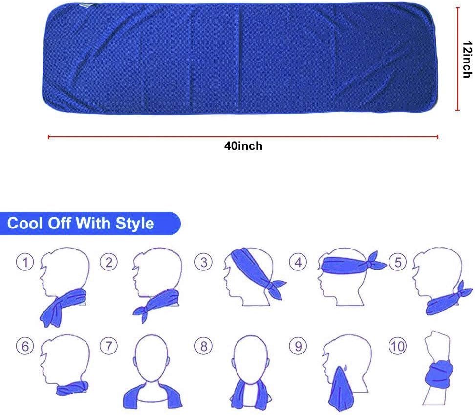 Sukeen [4 Pack Cooling Towel (40"x12"), Soft Breathable Chilly Microfiber Towel for Yoga,Sport,Running,Gym,Workout,Camping,Fitness,Workout & More Activities
