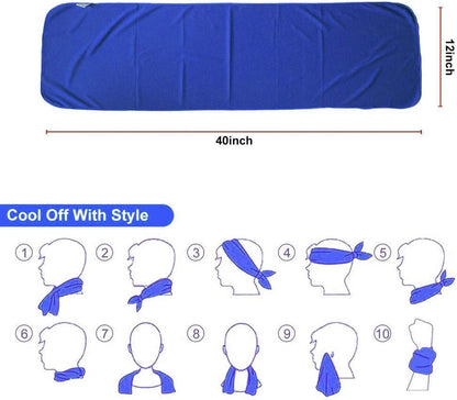 Sukeen [4 Pack Cooling Towel (40"x12"), Soft Breathable Chilly Microfiber Towel for Yoga,Sport,Running,Gym,Workout,Camping,Fitness,Workout & More Activities