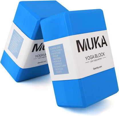 Muka Yoga Blocks 4x6x9 Inch, High Density EVA Foam Yoga Brick for Meditation, Pilates