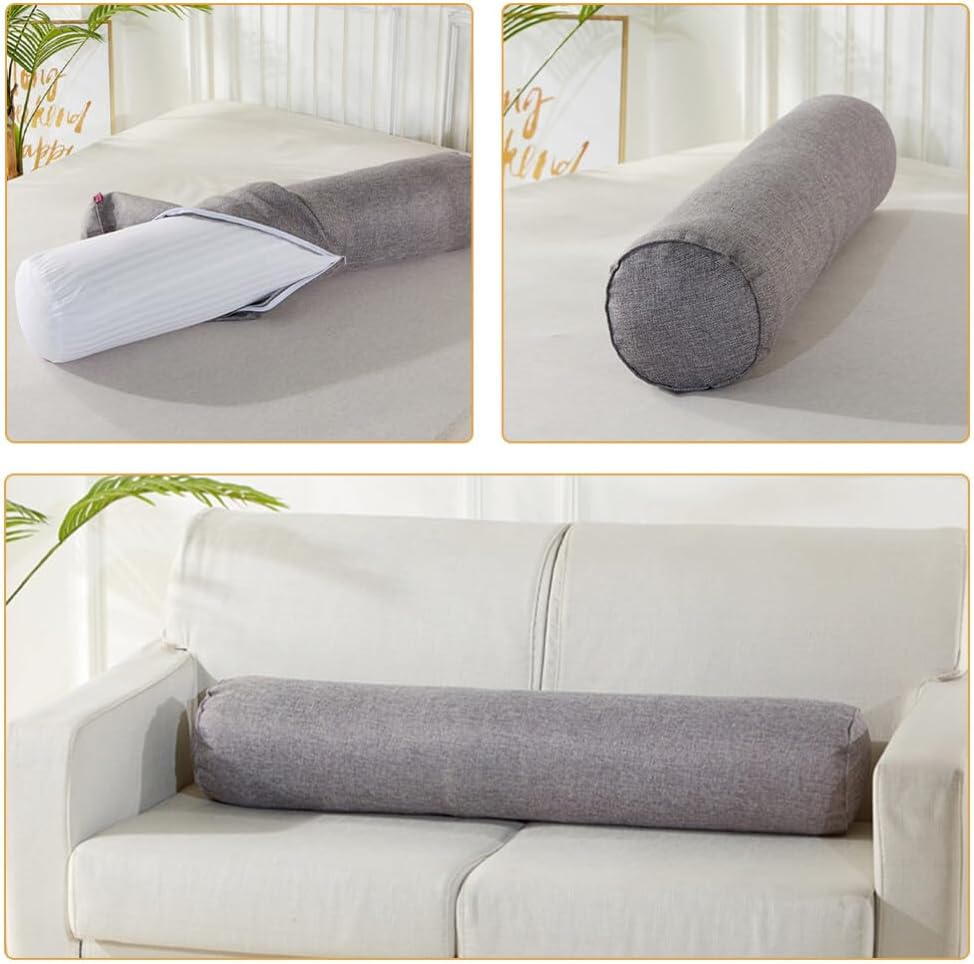 Ipetboom Yoga Bolster Pillow: Rectangular Yoga Bolster Cushion Meditation Cushion Cotton Footrest Pillow Support for Women Lovers Sitting On Floor
