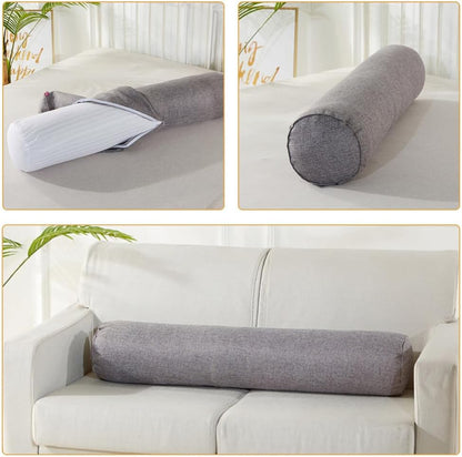Ipetboom Yoga Bolster Pillow: Rectangular Yoga Bolster Cushion Meditation Cushion Cotton Footrest Pillow Support for Women Lovers Sitting On Floor