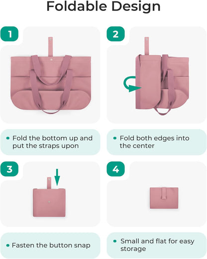 BAGSMART Tote Bag for Women, Foldable Tote Bag With Zipper Travel Shoulder Bag Handbag for Work