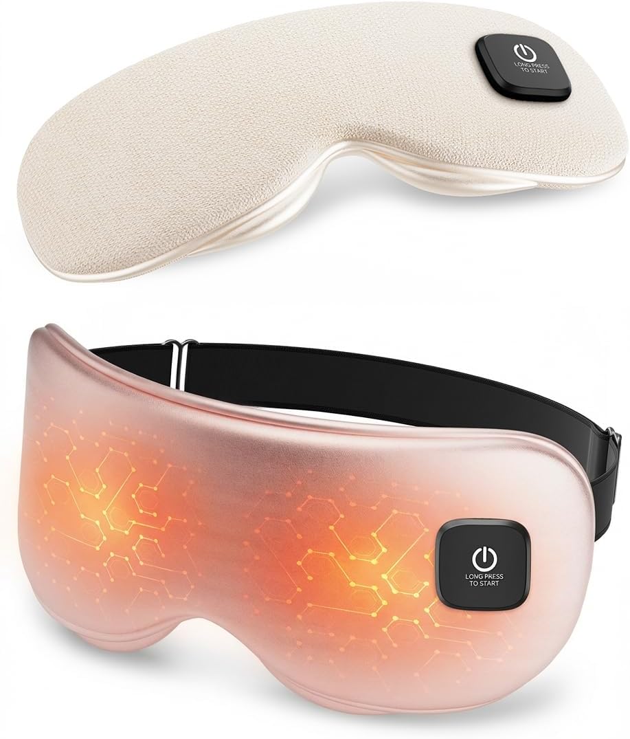 Heated Eye Mask - Cordless Eye Mask for Dry Eyes, FSA-HSA Eligible, Eye Relief, Improved Sleep, Washable Eye Heating pad for Travel and with Replaceable Shell