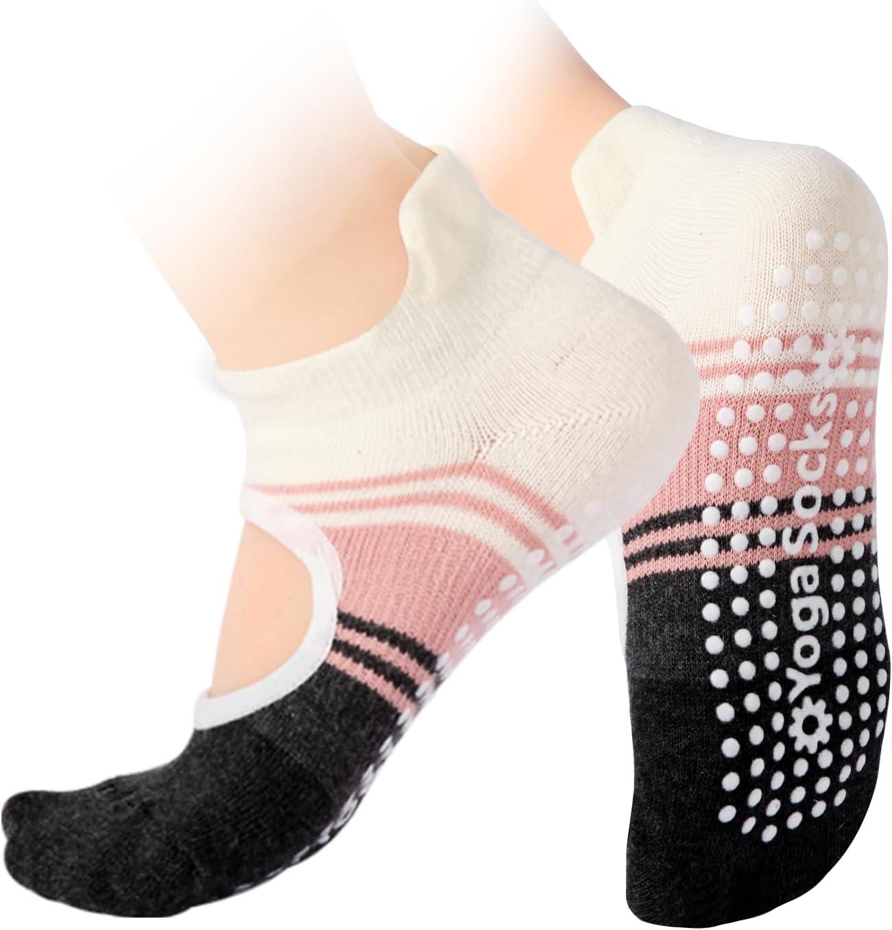 Pilates Socks with Grips for Women,Yoga Socks, Non-Slip Yoga Sock with Toe Separators, Pilates Non Slip Sock