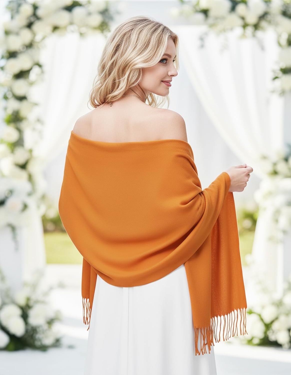 Women's Scarf Pashmina Shawls and Wraps for Evening Dress Wedding Bridal Bridesmaid Winter Warm Long Large Scarves - Colors B
