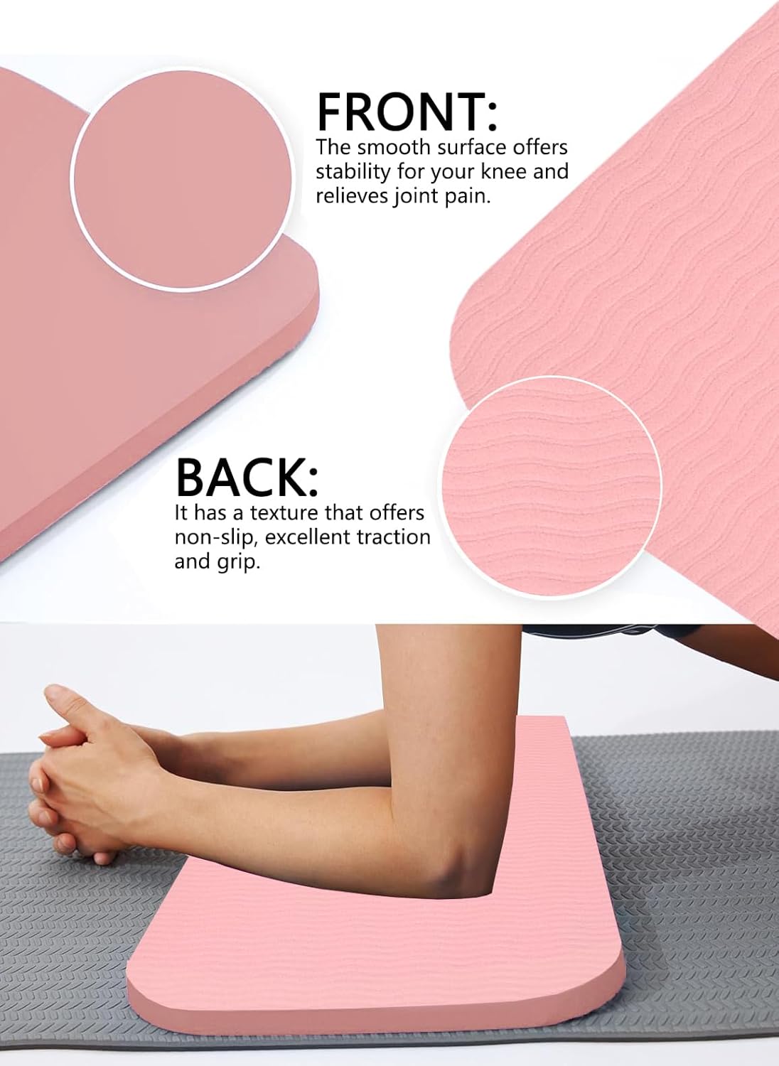 Yoga Knee Support Pad for Women Pilates Kneeling Cushion | Elbows Wrist Hands Head Foam Extra Thick Men Exercise Knees Pads Set of 6 Pieces