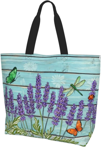 Tote Shoulder Bag Large Durable Reusable Eco-friendly Handbag Lightweight Stylish for Daily Use-19.7x15.7x5.9 Inch - Colors A