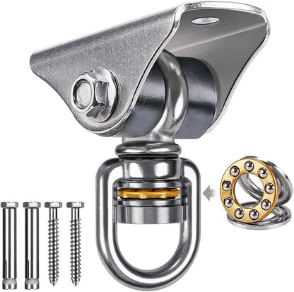 BeneLabel Swing Hanger with Bearing Swivel 800LB Capacity Stainless Steel Ceiling Mount Bracket Hanging Kit for Aerial Silks, Swings, Hammocks, Hanging Chair, Aerial Hoop, Heavy Bag, Yoga Swing