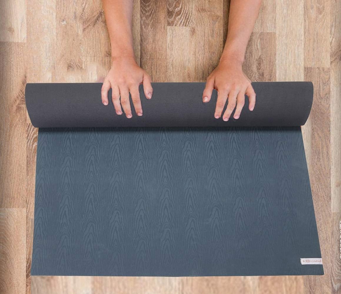 Sol Living Travel Yoga Mat - Natural Tree Rubber for Extra Grip - Non-Slip, Foldable, Eco-Friendly - Perfect for On-the-Go Yoga, Pilates, Fitness, Meditation - 24" x 72", Green