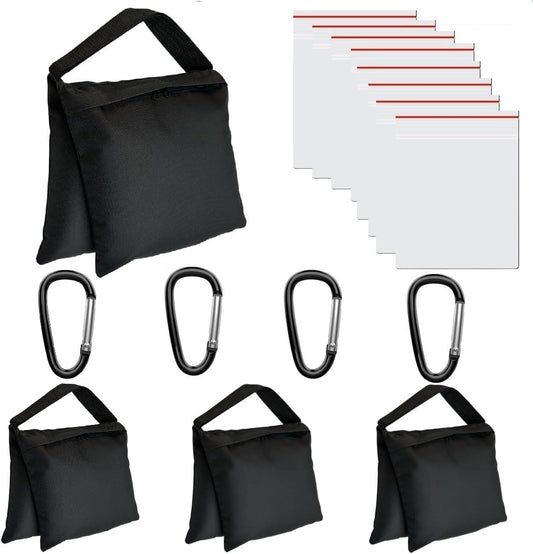 4 Pack Weight Sand Bags Saddle-Bag Style for Photography Tripod, Video Equipment, Studio Set, Light Stand, Film Set, Folding Chair, Camping Tents, Sports, Indoor Outdoor Use