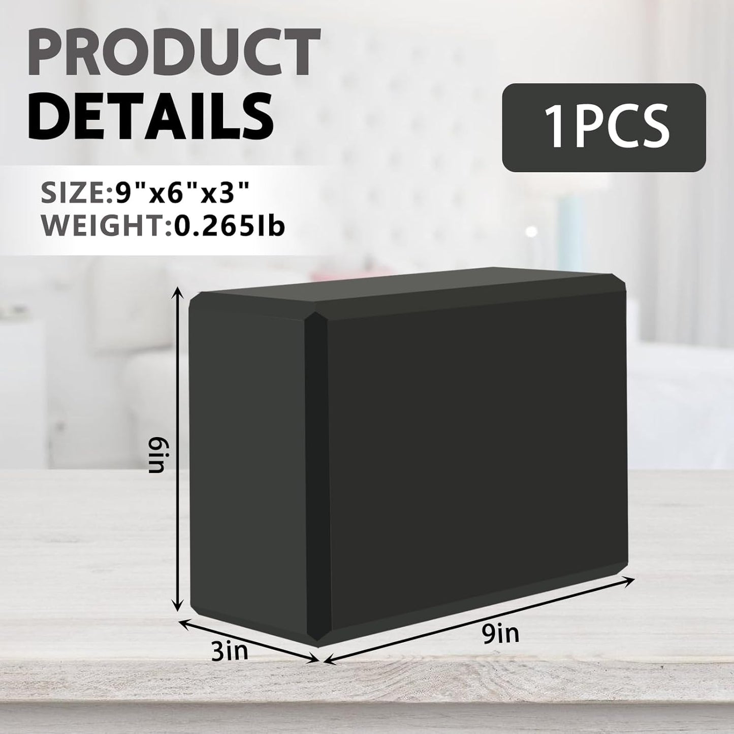 9"x6"x3" Yoga Blocks, Soft Non-Slip Surface Premium Foam Blocks, Supportive, Lightweight, Odor Resistant, Yoga Accessories for Pilates Meditation General Fitness Stretching Toning
