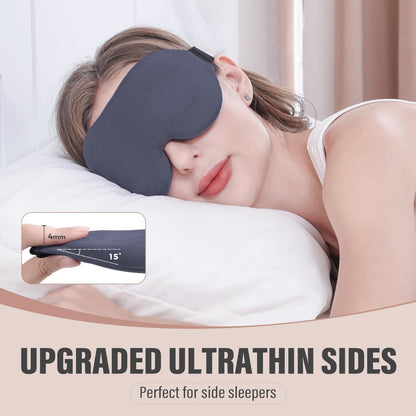 YIVIEW Sleep Mask for Side Sleeper, Complete Light Blocking 3D Sleeping Eye Mask, Soft Breathable Eye Cover for Women Men, Relaxing Zero Pressure Night Blindfold