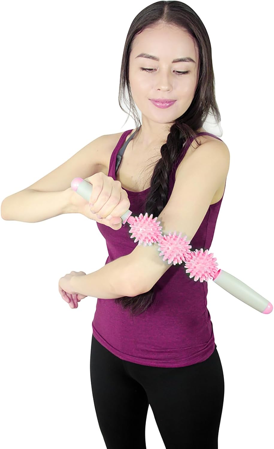 Coolife Fascia Muscle Roller - Cellulite Massager - Fascia Roller for Cellulite and Sore Muscles - Neck, Leg, Back, Body Deep Tissue Massage Stick Tools - 3 Balls Size Version