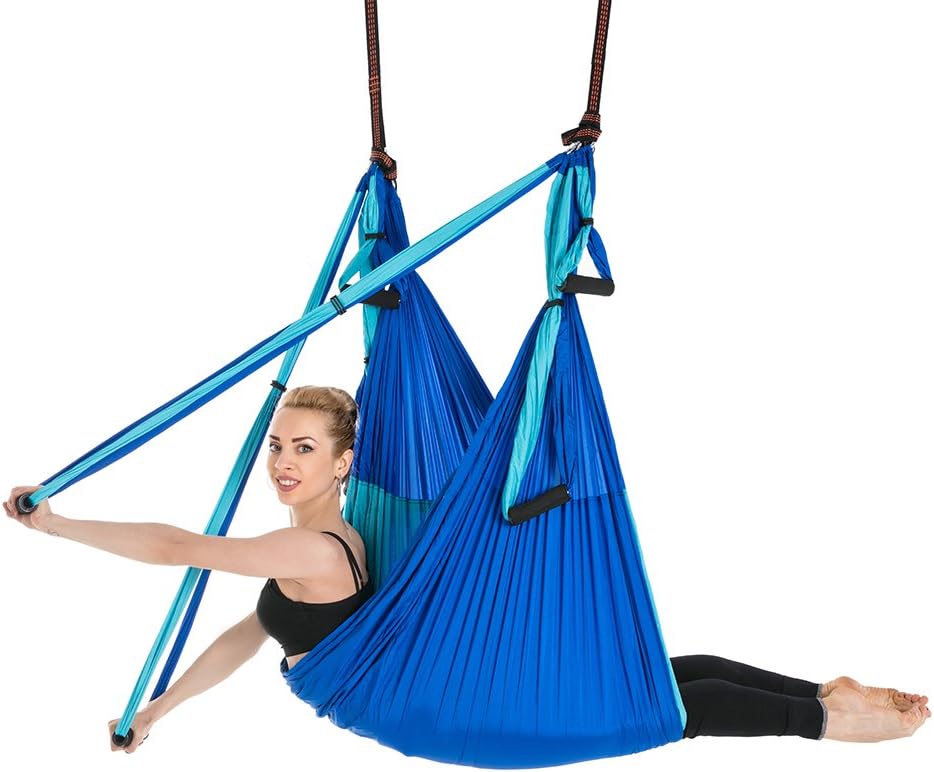 Aerial Trapeze Yoga Hammock Kit - Ultra Strong Antigravity Yoga Flying Sling Inversion Swing Tool Set