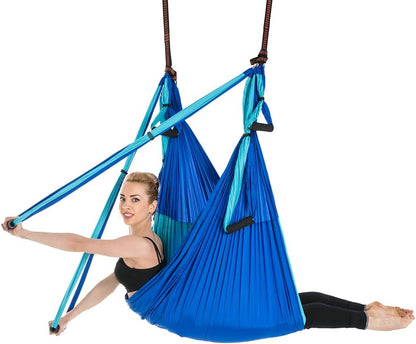 Aerial Trapeze Yoga Hammock Kit - Ultra Strong Antigravity Yoga Flying Sling Inversion Swing Tool Set