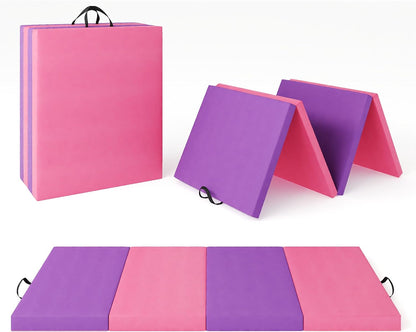 Folding Gymnastics Mat, Exercise Mats, Gymnastics Tumbling Mats, Thick Portable Home Gym Floor Pad for Yoga, Pilates, Aerobics & Martial Arts Training