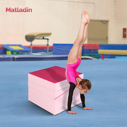 Matladin 48"x24"x14" Tumbling Mat - Folding Gymnastics Cheese Wedge Mat for Kids, Girls Home Training