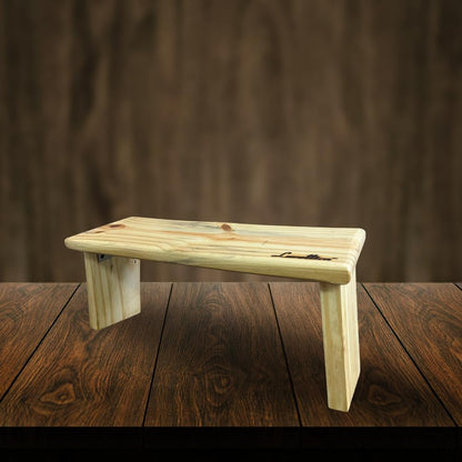 Portable Meditation Stool/Bench with Foldable Legs, Seiza Bench (Natural Pine)