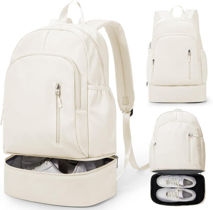 Gym Backpack for Women Men,Cheer bag,Lightweight Gym Bag with Shoe Compartment, Waterproof Sports Backpack with Wet Pocket, Black