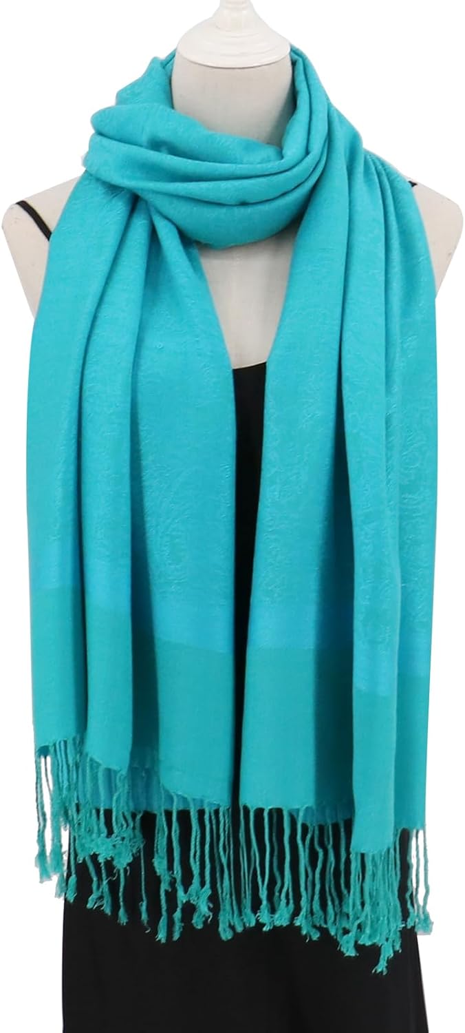 vimate Silky Paisley Pashmina Shawl Scarf-Women's Soft Double-side Jacquard Pashminas Wrap for Evening Dress Travel Shawl