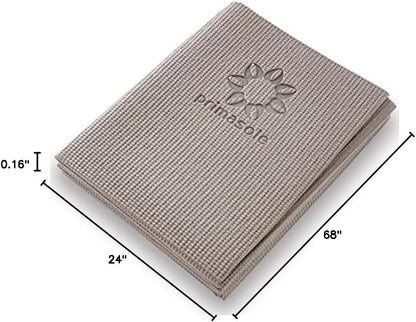 Primasole Folding Yoga Travel Pilates Mat Foldable Easy to Carry to Class Beach Park Tear resistant Travel Picnics 4mm Thick 9 Colors